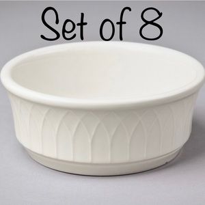 Set of 8 Homer Laughlin Gothic ivory nappie bowls